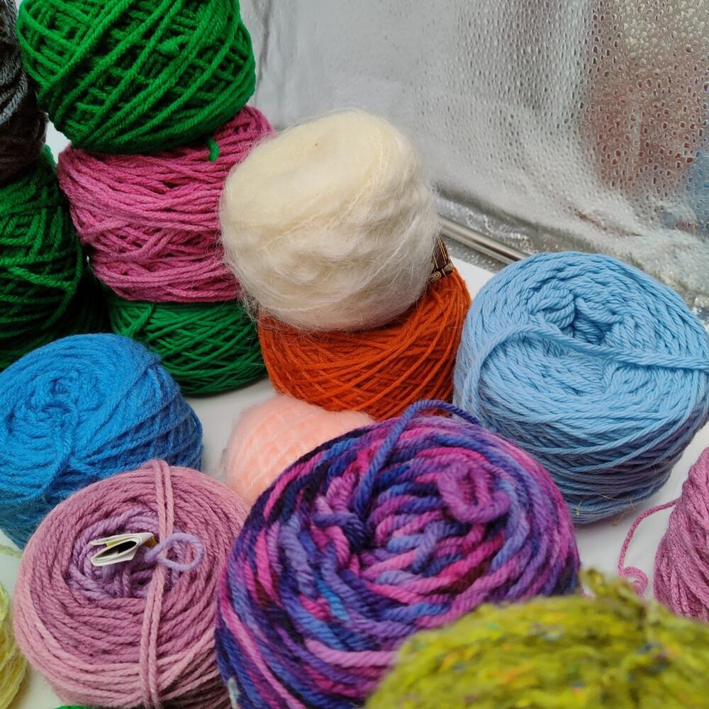 43X Mixed Lion Brand Caron Cakes Yarn Lot Multicolor Wool Acrylic Skeins Balls - Picture 8 of 11